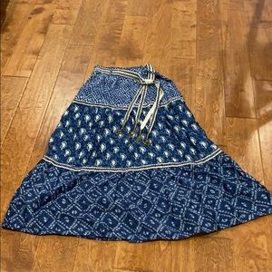 Zara blue and white skirt